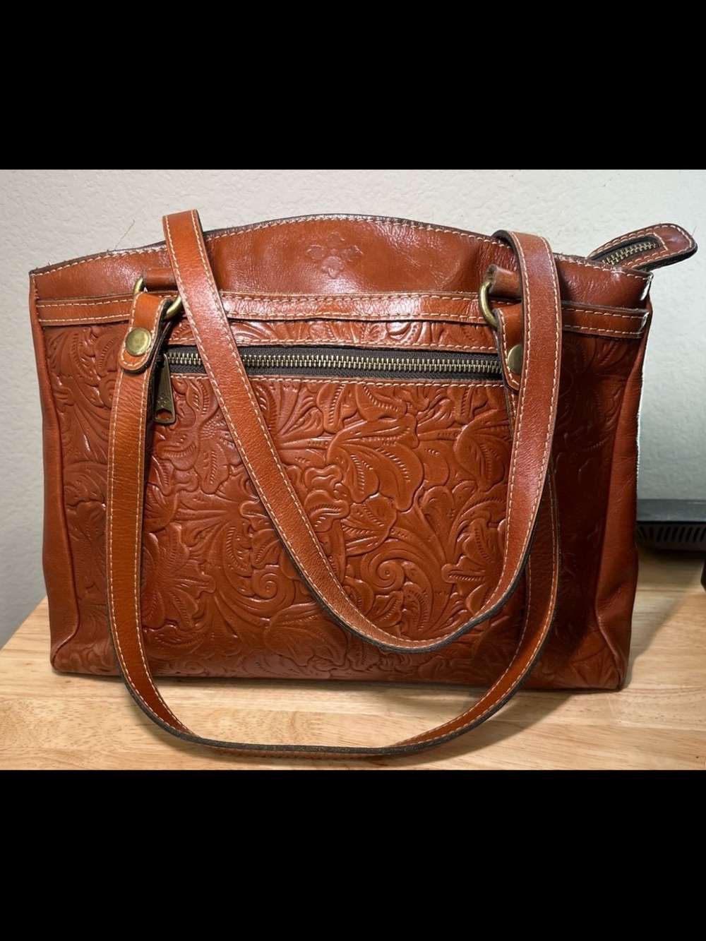 Patricia Nash Poppy Heritage Leather Tote Women’s Purse Bag